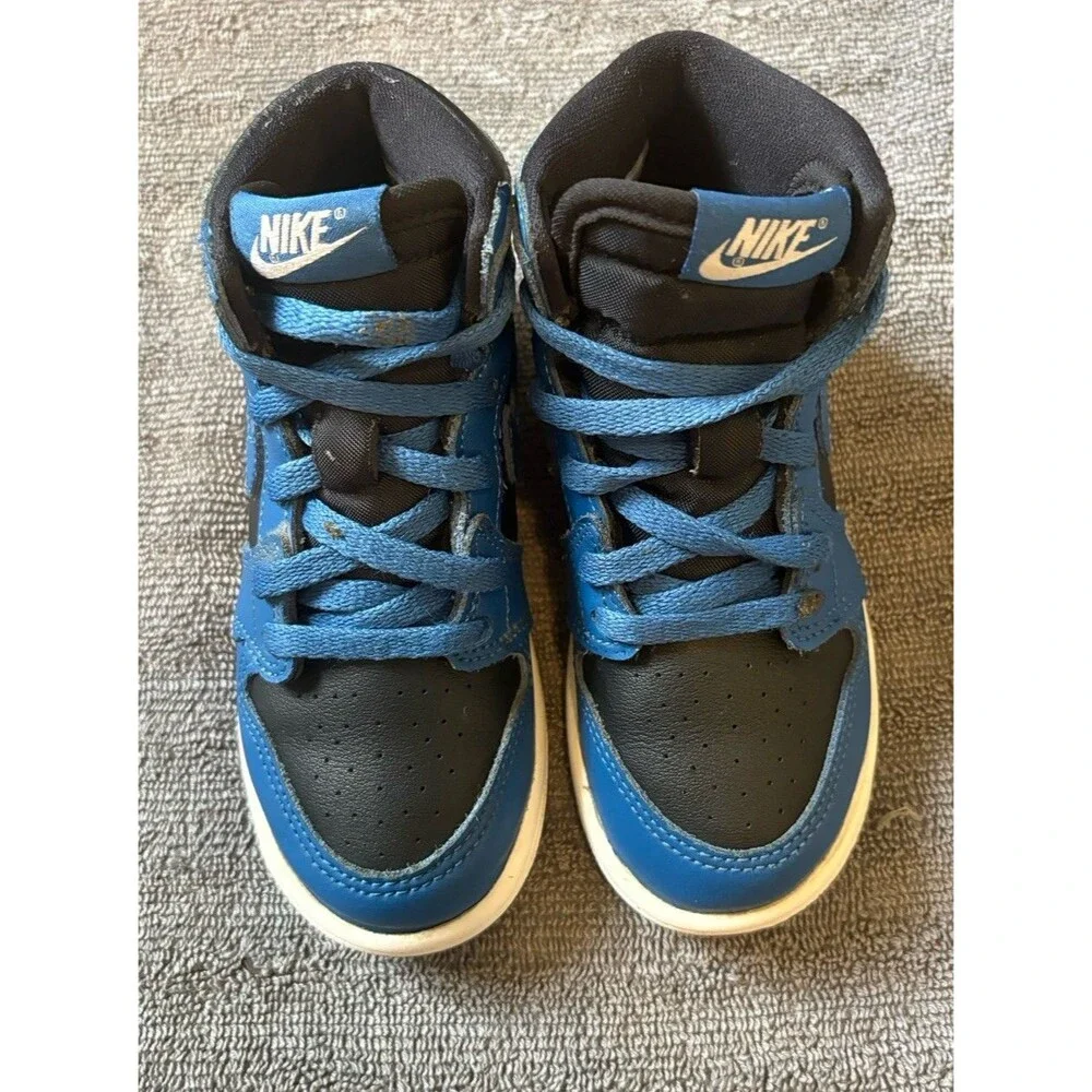 Nike Air Jordan 1 Retro High OG TD Dark Marina Blue Black Kids Size 9C AQ2665-40